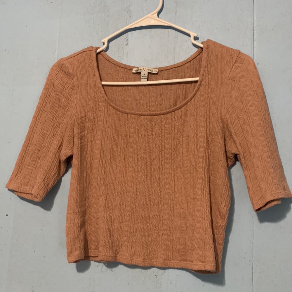 Pink cropped shirt from moa moa . Length just right